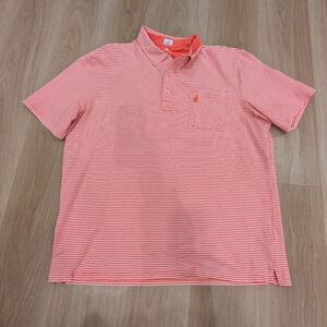 Johnnie O Hanging Out Pink Striped Polo Size XL